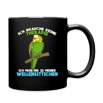 Wellensittiche Wellensittich - Tasse einfarbig - Schwarz - Rechts