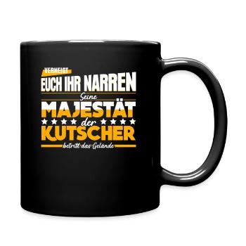 Kutsche Pferdekutsche Witz Kutscher - Tasse einfarbig - Schwarz - Rechts