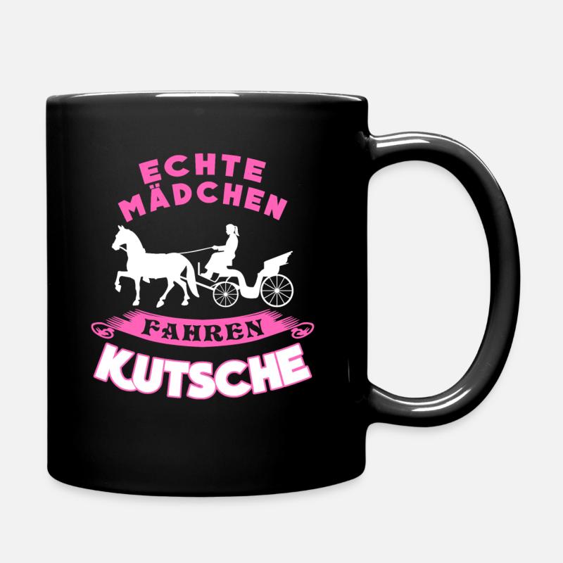 Kutsche Mädchen Pferdekutsche Kutscher - Tasse einfarbig - Schwarz