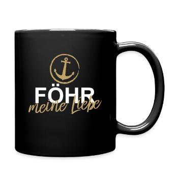 Föhr liebe Insel Urlaub Norddeutsch Nordsee - Tasse einfarbig - Schwarz - Rechts