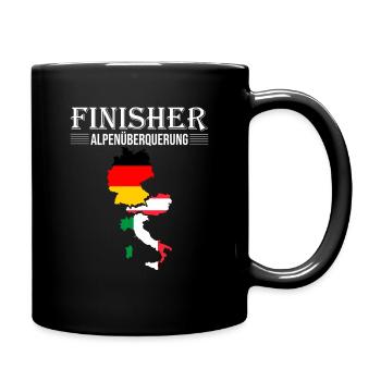 Alpenüberquerung Finisher Transalp Alpencross - Tasse einfarbig - Schwarz - Rechts