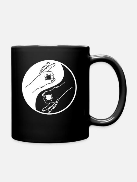 Reingeschaut Reingeguckt - Tasse einfarbig - Schwarz