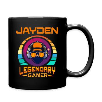 JAYDEN Legendary Gamer Personalized Name Gift - Full Colour Mug - black - Right