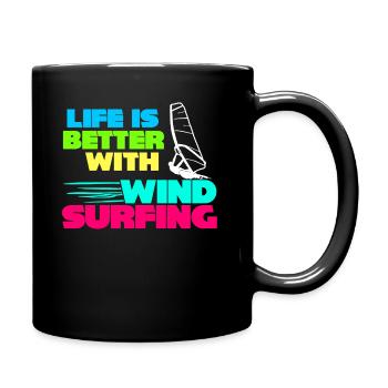 Windsurfing Surfer Windsurfen Windsurfer - Tasse einfarbig - Schwarz - Rechts