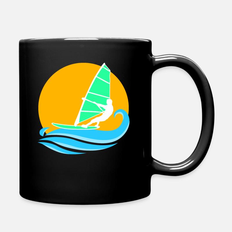 Planche à voile voile mer planche à voile - Mug uni - noir