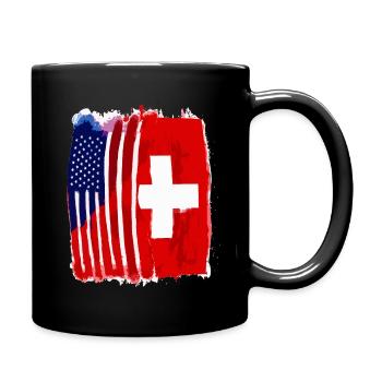 USA Switzerland flag American Swiss Roots USA - Mug uni - noir - Droite
