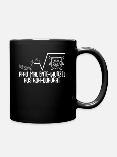 Pfau mal Ente-Wurzel Kuh-Quadrat Mathe - Tasse einfarbig - Schwarz