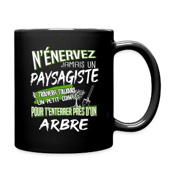 Paysagiste - Mug uni - noir - Droite