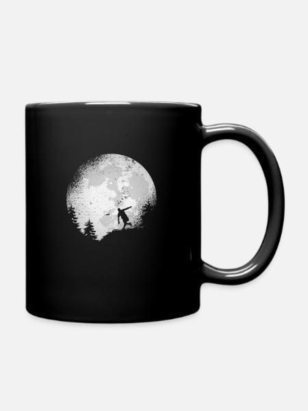 Disc Golf Flugscheibe Discgolfer Geschenk Vollmond - Tasse einfarbig - Schwarz