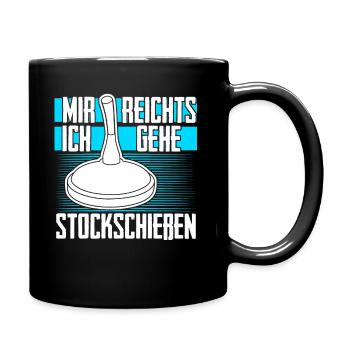 Eisstock Stockschießen Sport Stocksport - Tasse einfarbig - Schwarz - Rechts