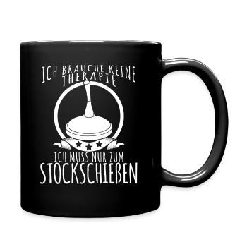 Eisstock Sport Stockschießen Stocksport - Tasse einfarbig - Schwarz - Rechts