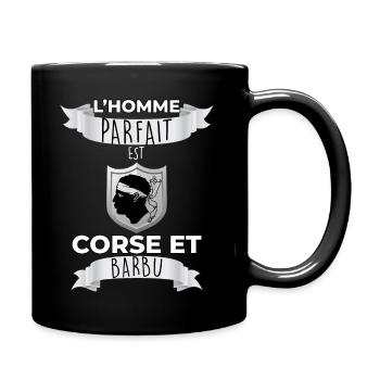 Homme corse et barbu Idée cadeau patrie - Mug uni - noir - Droite