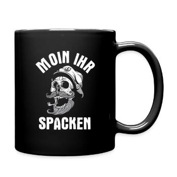 Moin Ihr Spacken - Lustiges Norddeutschland - Tasse einfarbig - Schwarz - Rechts