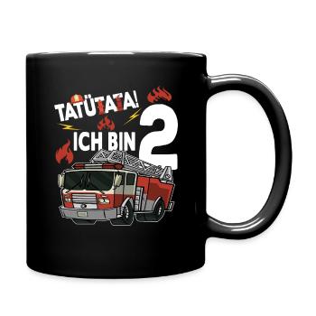 TATÜTATA! Ich bin 2 - 2. Geburtstag - Feuerwehr - - Tasse einfarbig - Schwarz - Rechts