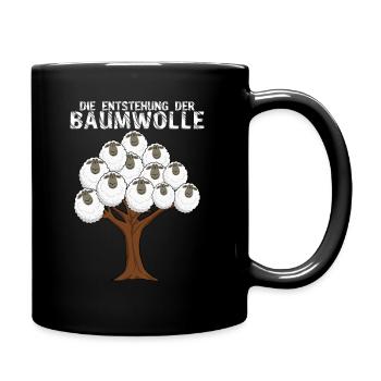 Schaf Baumwolle Witz Schafe - Tasse einfarbig - Schwarz - Rechts