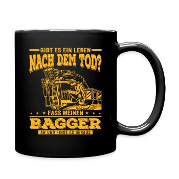 Baggerfahrer Baggern Bagger Baggerführer - Tasse einfarbig - Schwarz - Rechts