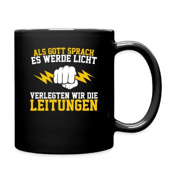 Männer Elektriker Baustelle Elektroniker Lustiger - Tasse einfarbig - Schwarz - Rechts