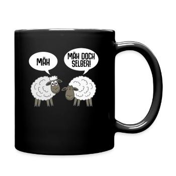 Schaf lustig Schafe - Tasse einfarbig - Schwarz - Rechts
