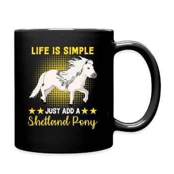 Shetland Pony Riding Shetland Pony Shetty - Full Colour Mug - black - Right