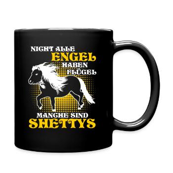 Shetty Shetland Ponys Pferd Shetlandpony - Tasse einfarbig - Schwarz - Rechts