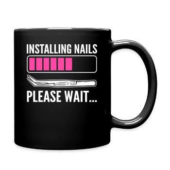 Installation des clous S’il vous plaît patienter Clou Technician - Mug uni - noir - Droite
