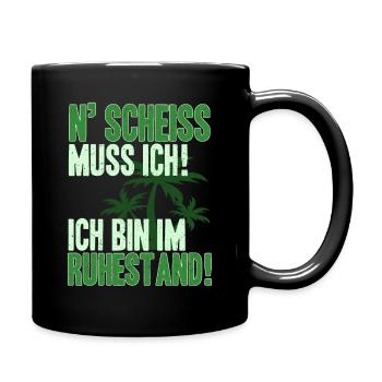 Rentner 2021 Pension Ruhestand Geschenkidee - Tasse einfarbig - Schwarz - Rechts