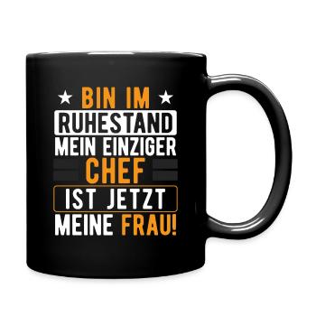 Rentner Pension Ruhestand Geschenk Mann Pensionist - Tasse einfarbig - Schwarz - Rechts
