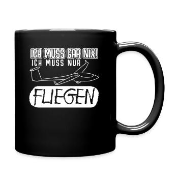 Segelflug Segelflugzeug Segelfliegen - Tasse einfarbig - Schwarz - Rechts