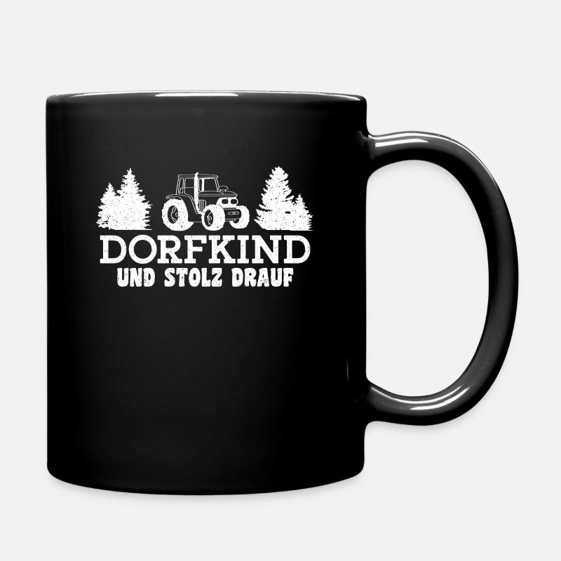 Dorfkind und Stolz drauf! - Traktor Lustiger - Tasse einfarbig - Schwarz
