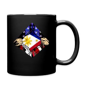USA Philippines flag American Filipino Roots USA - Mug uni - noir - Droite