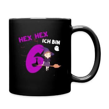 HEX-HEX Ich bin 6 - Mädchen 6. Geburtstag - - Tasse einfarbig - Schwarz - Rechts