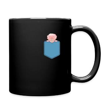 Naked mole in shirt pocket - Full Colour Mug - black - Right