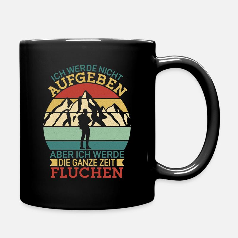 Wanderer Alpen Berge | Wander Spruch | Damen - Tasse einfarbig - Schwarz