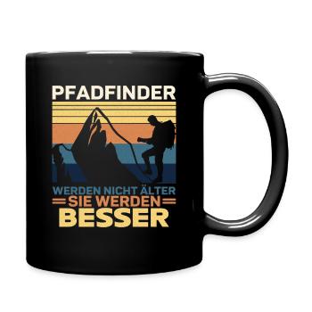 Lustiger Pfadfinder Spruch Damen und Herren - Tasse einfarbig - Schwarz - Rechts