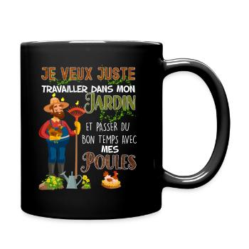 Garden and my chickens.png - Full Colour Mug - black - Right