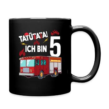TaTüTaTa! Ich bin 5 Jahre alt 5. Geburtstag - Tasse einfarbig - Schwarz - Rechts