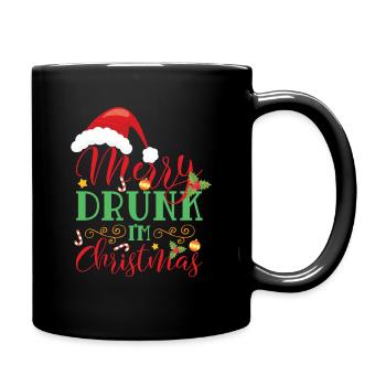 Merry Drunk I'm Christmas Xmas 2021 Maske Xmas - Tasse einfarbig - Schwarz - Rechts