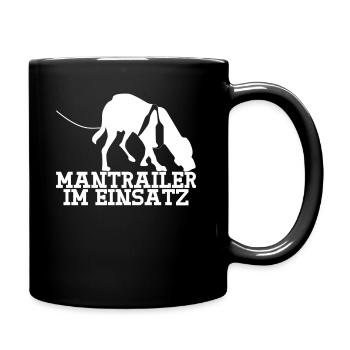 Mantrailing Mantrailer im Einsatz - Tasse einfarbig - Schwarz - Rechts