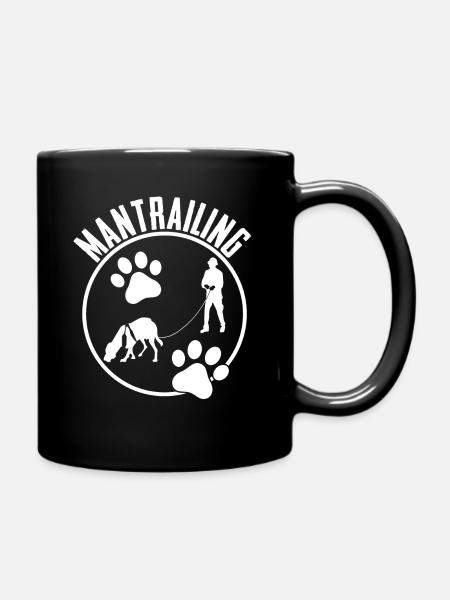 Mantrailing Search Dog Tracking Dog - Full Colour Mug - black