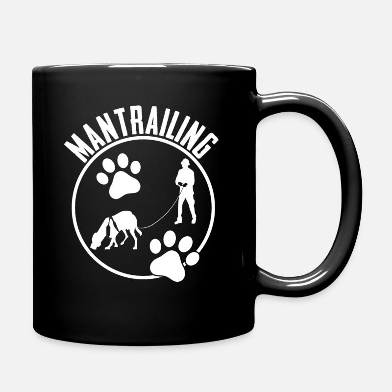 Mantrailing Search Dog Tracking Dog - Full Colour Mug - black