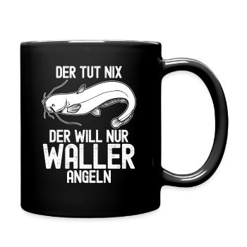 Angeln Waller Fischer Fisch Angler - Tasse einfarbig - Schwarz - Rechts