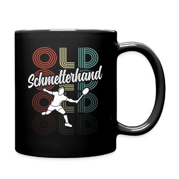 Badminton - Old Schmetterhand - Tasse einfarbig - Schwarz - Rechts