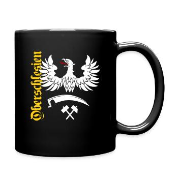 Oberschlesien Schlesischer Adler Schlesier - Tasse einfarbig - Schwarz - Rechts