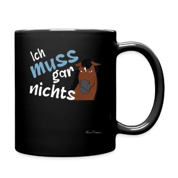 Pferd Araber muss gar nichts - Tasse einfarbig - Schwarz - Rechts