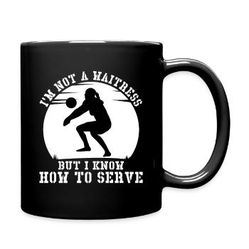 Volleyball Libera Position Spieler - Tasse einfarbig - Schwarz - Rechts