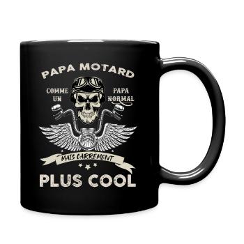 Papa motard carrément cool - Mug uni - noir - Droite