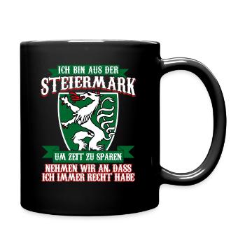 Steiermark Steirer Österreich - Tasse einfarbig - Schwarz - Rechts
