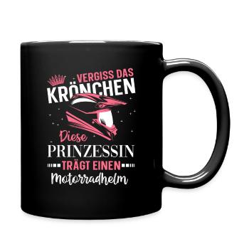 motorrad Fahrerin Motorbike Spruch Frauen Damen - Tasse einfarbig - Schwarz - Rechts