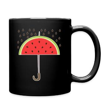 Pastèque Parapluie Melons - Mug uni - noir - Droite