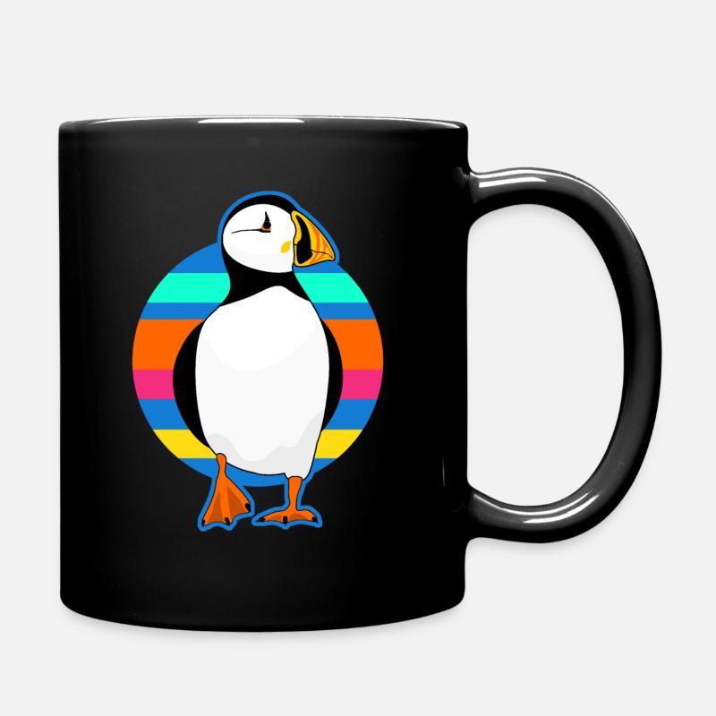 Puffin retro Papageientaucher - Tasse einfarbig - Schwarz